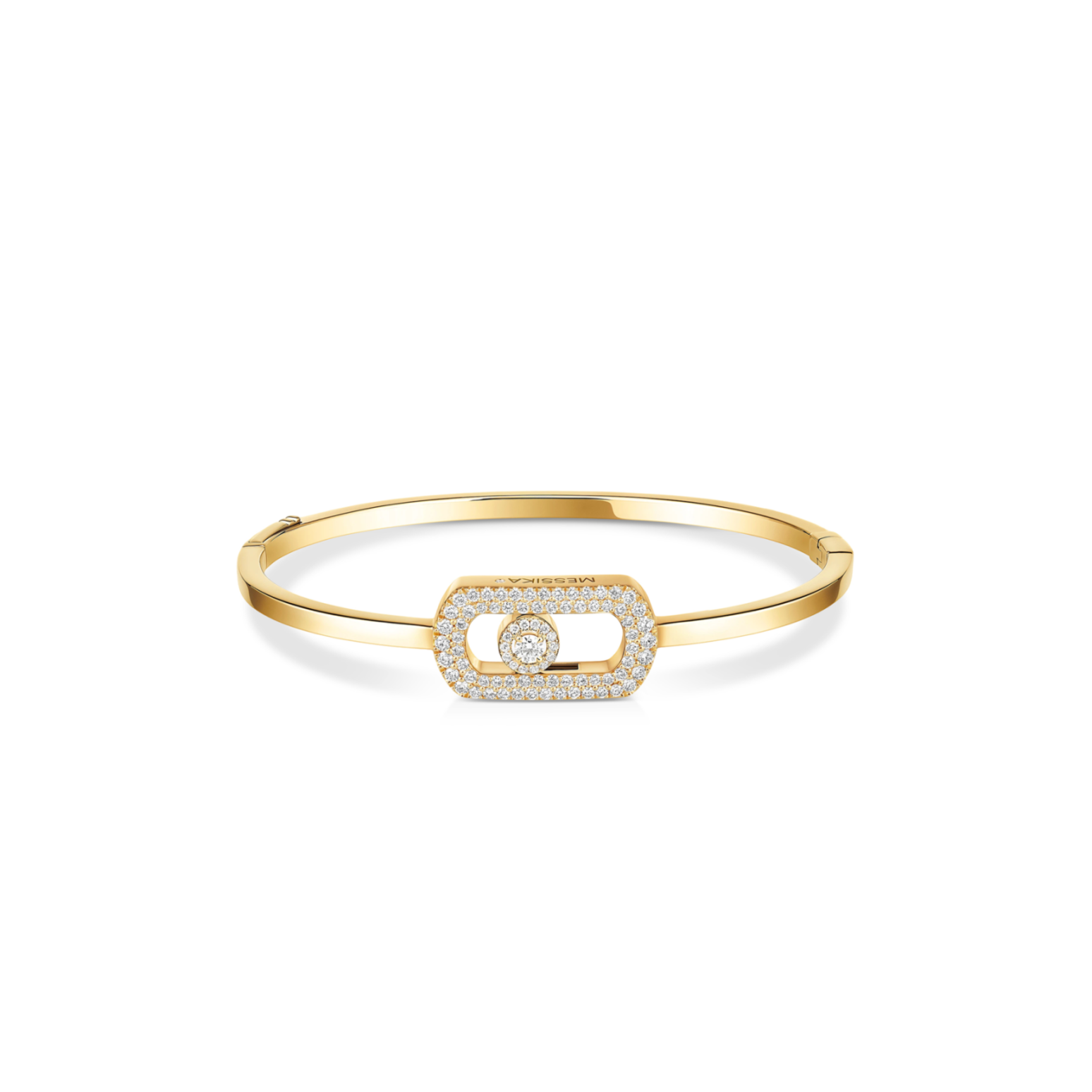 MESSIKA SO MOVE PAVÉ BANGLE YELLOW GOLD DIAMOND BRACELET 13428-YG